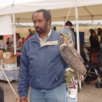 Everglades Day, Clive Pinnock with Alex, the rescued Great Horned Owl jpg