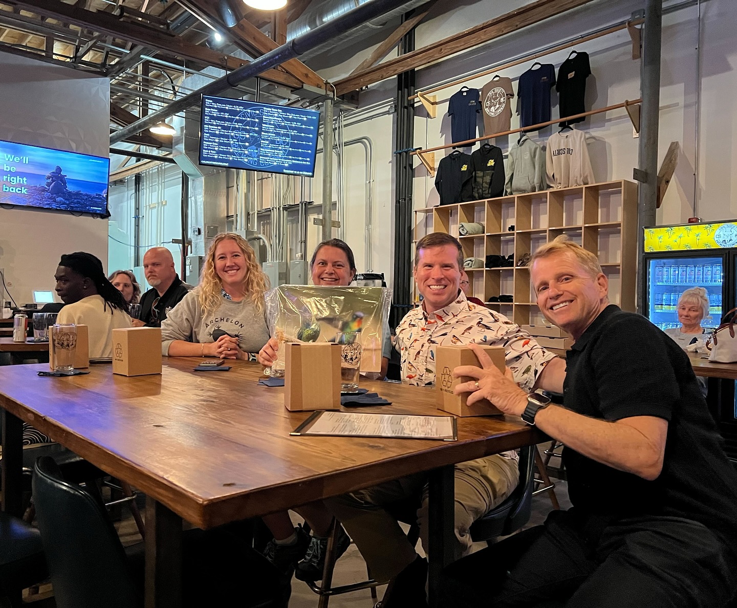 Friends at Bird Brain Trivia at Civil Society Brewing Co.